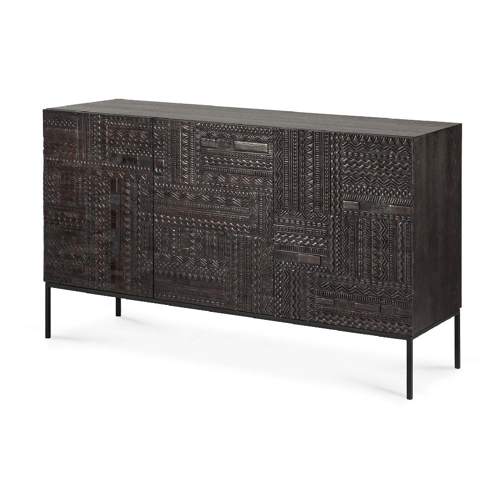 Be Home Tabwa Black Teak Sideboard 3 Doors