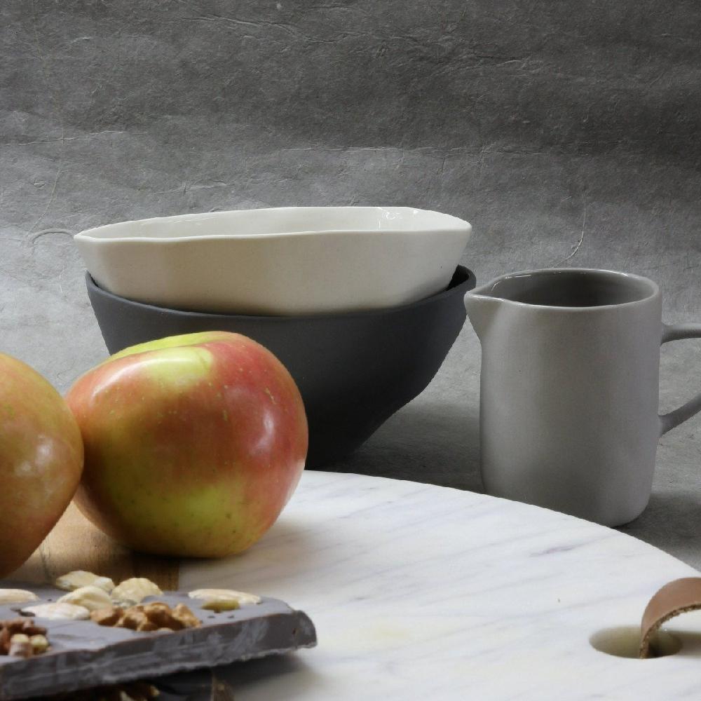 Be Home Tam Stoneware Dessert Bowl Pearl Set Of 4