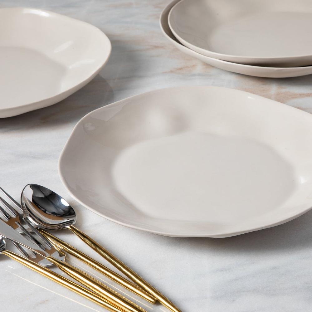 Be Home Tam Stoneware Dinner Plate Pearl Set Of 4
