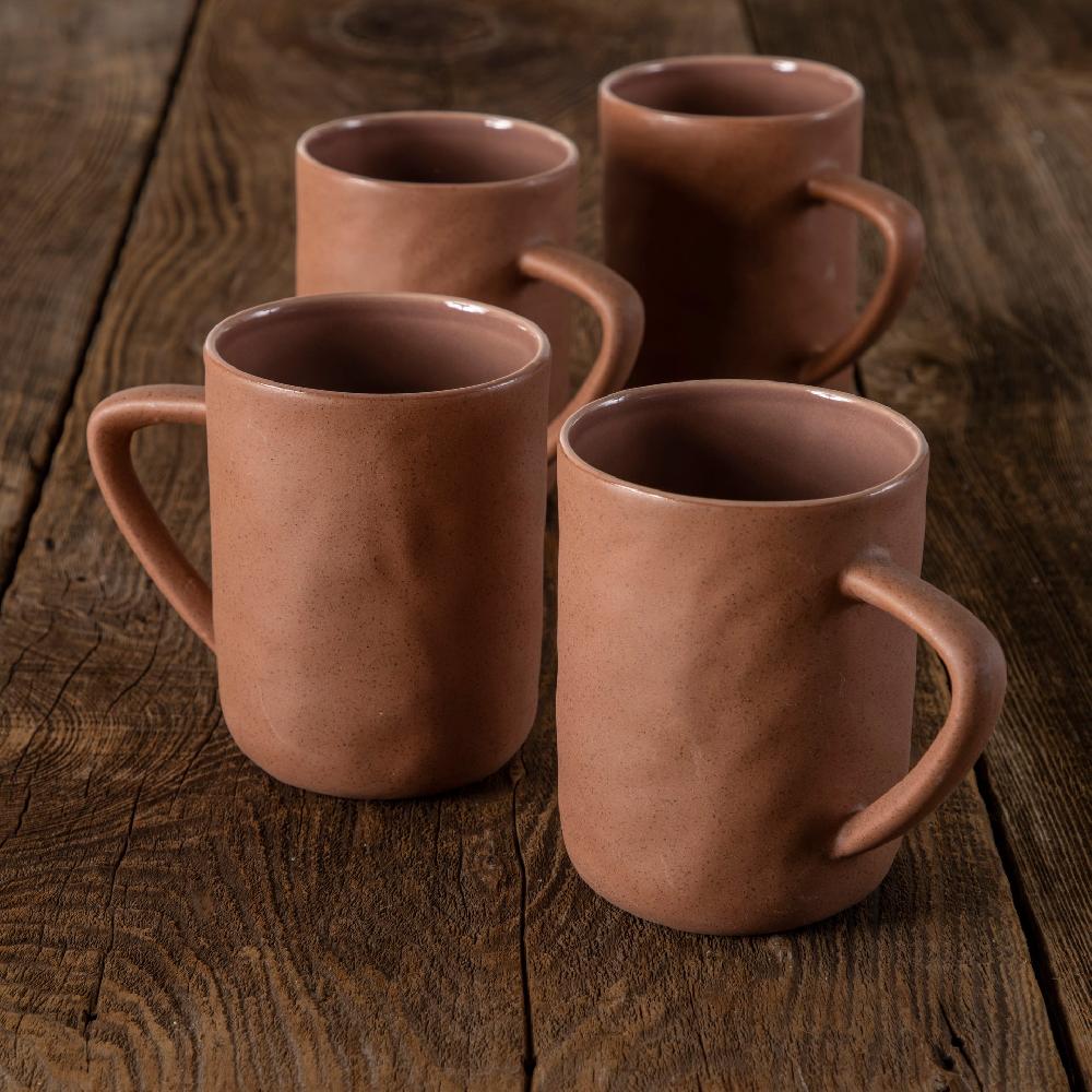 be home Tam Stoneware Mug Terracotta Rose Set of 4