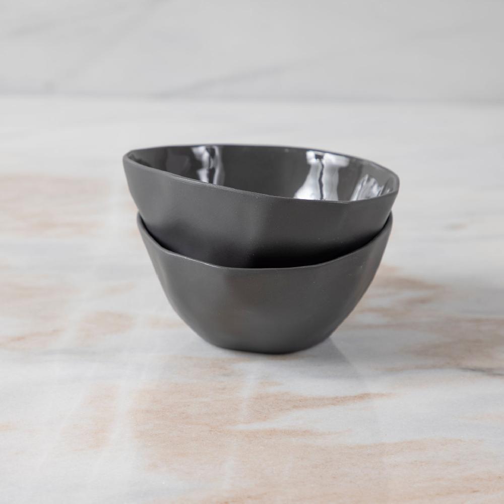 Be Home Tam Stoneware Pinch Bowl Slate Set Of 2