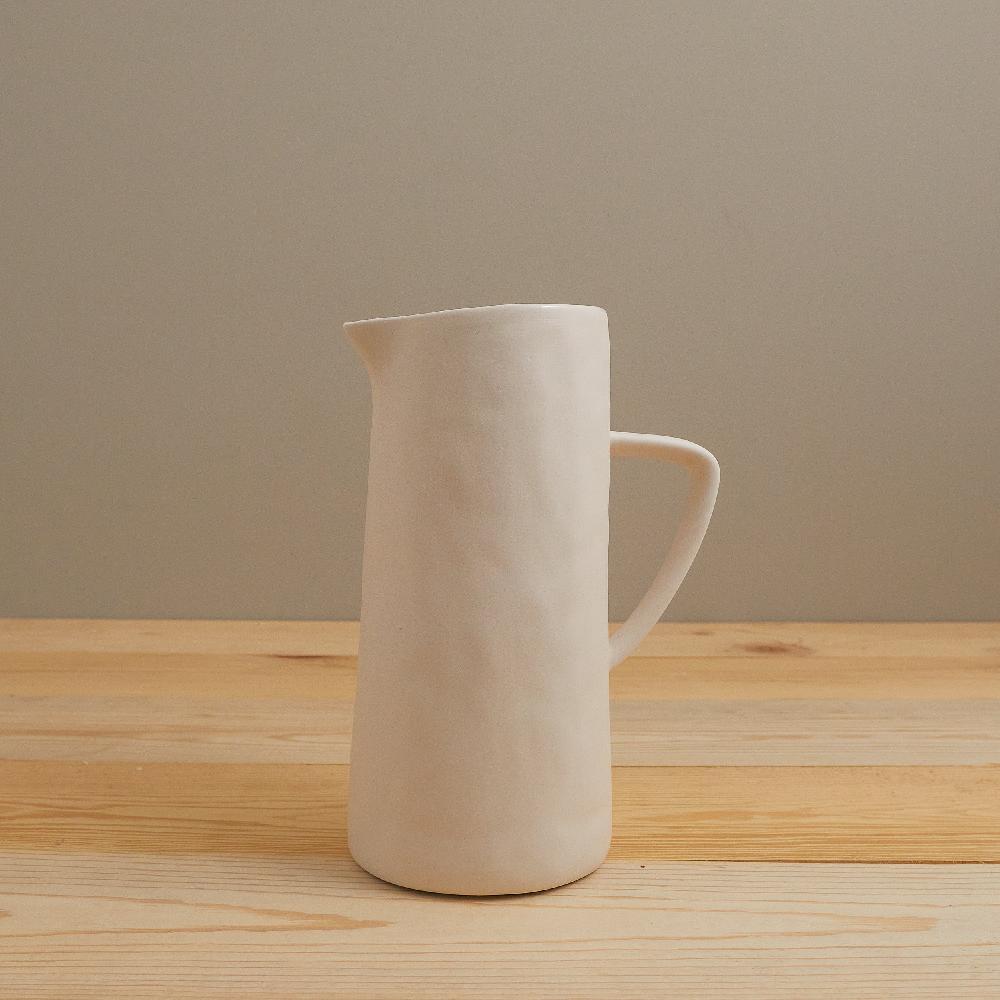 be home Tam Stoneware Pitcher Pearl
