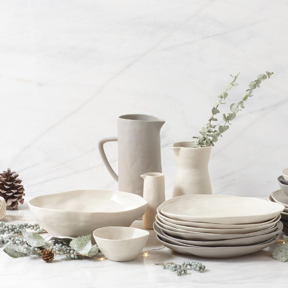 Be Home Tam Stoneware Pitcher Sterling