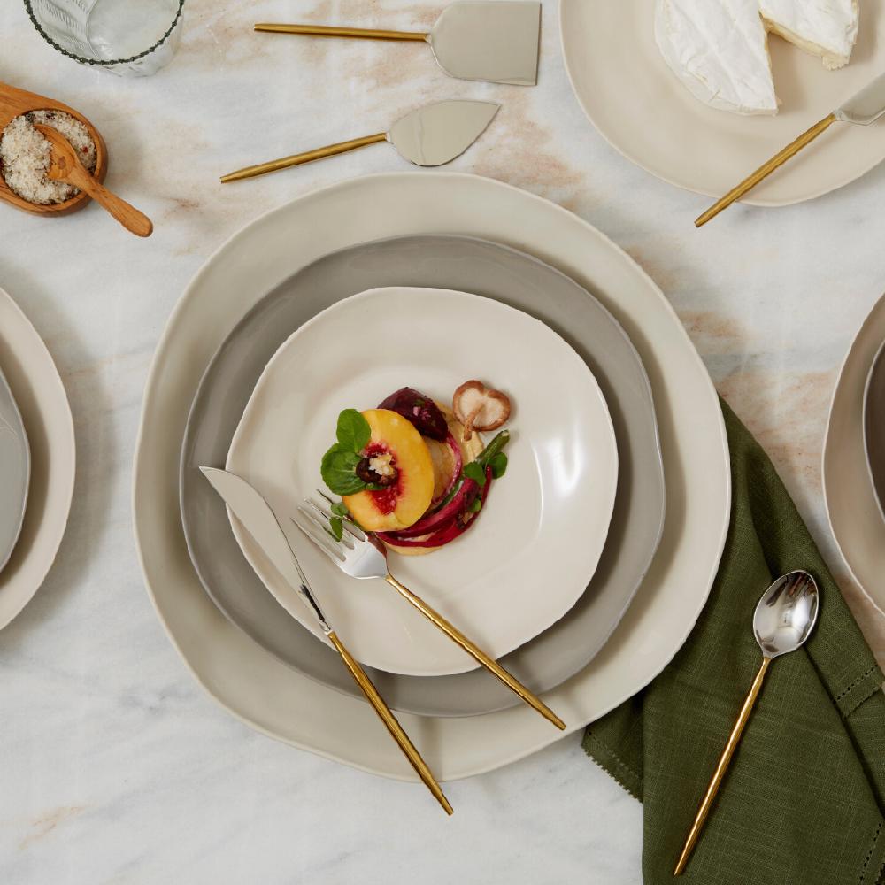 Be Home Tam Stoneware Platter Pearl