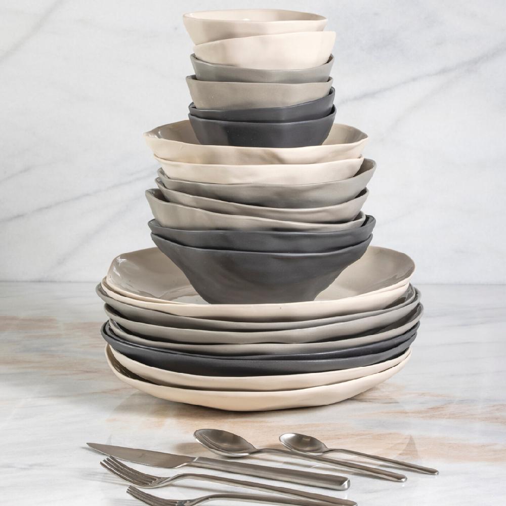 Be Home Tam Stoneware Side Bowl Slate Set Of 4