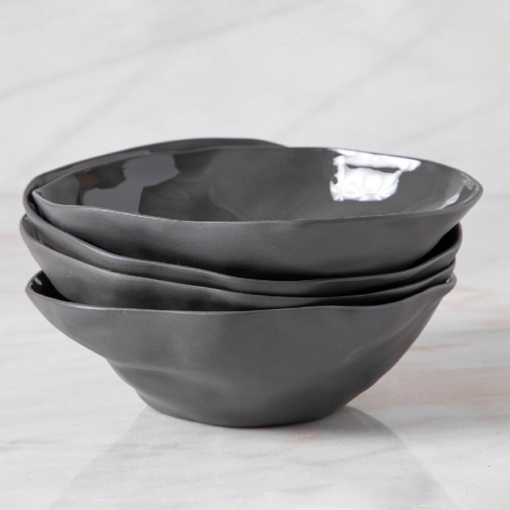 be home Tam Stoneware Side Bowl Slate Set of 4