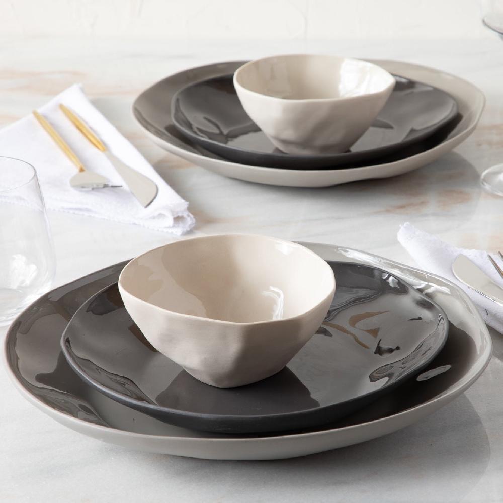 Be Home Tam Stoneware Side Plate Slate Set Of 4