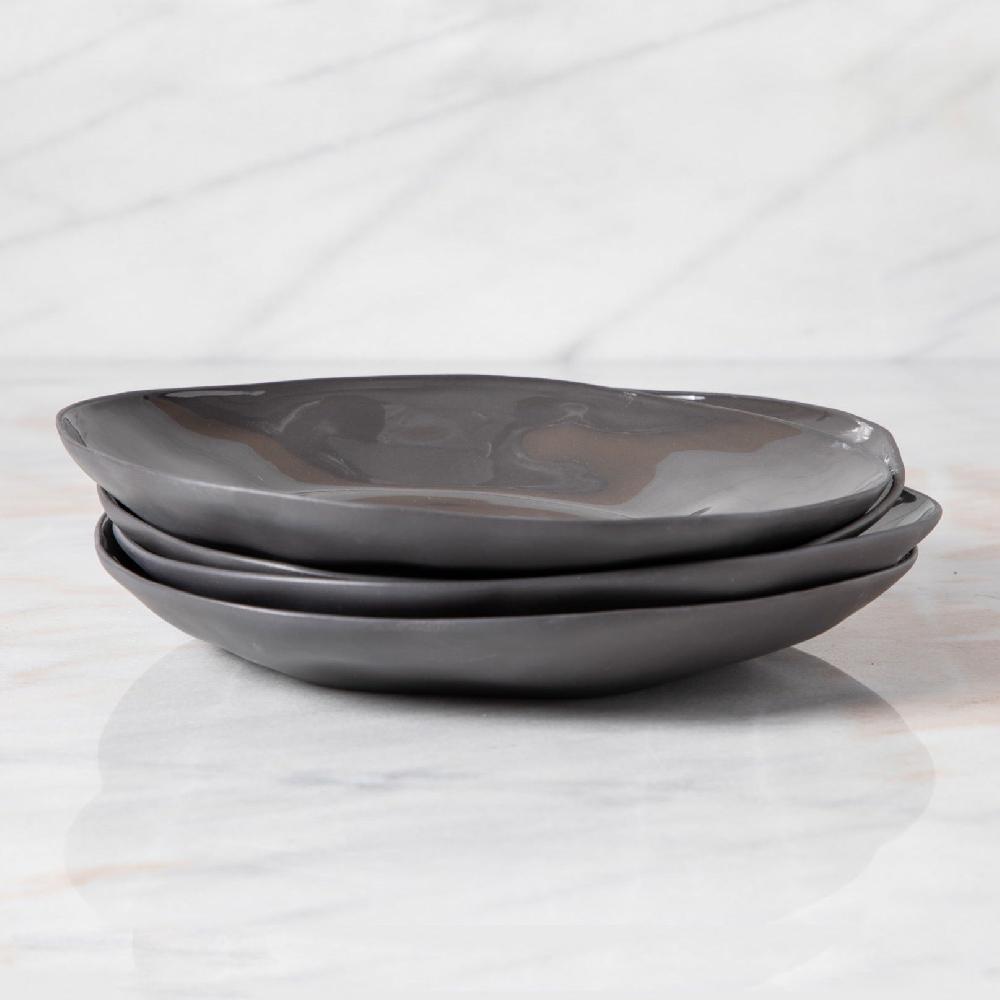 be home Tam Stoneware Side Plate Slate Set of 4