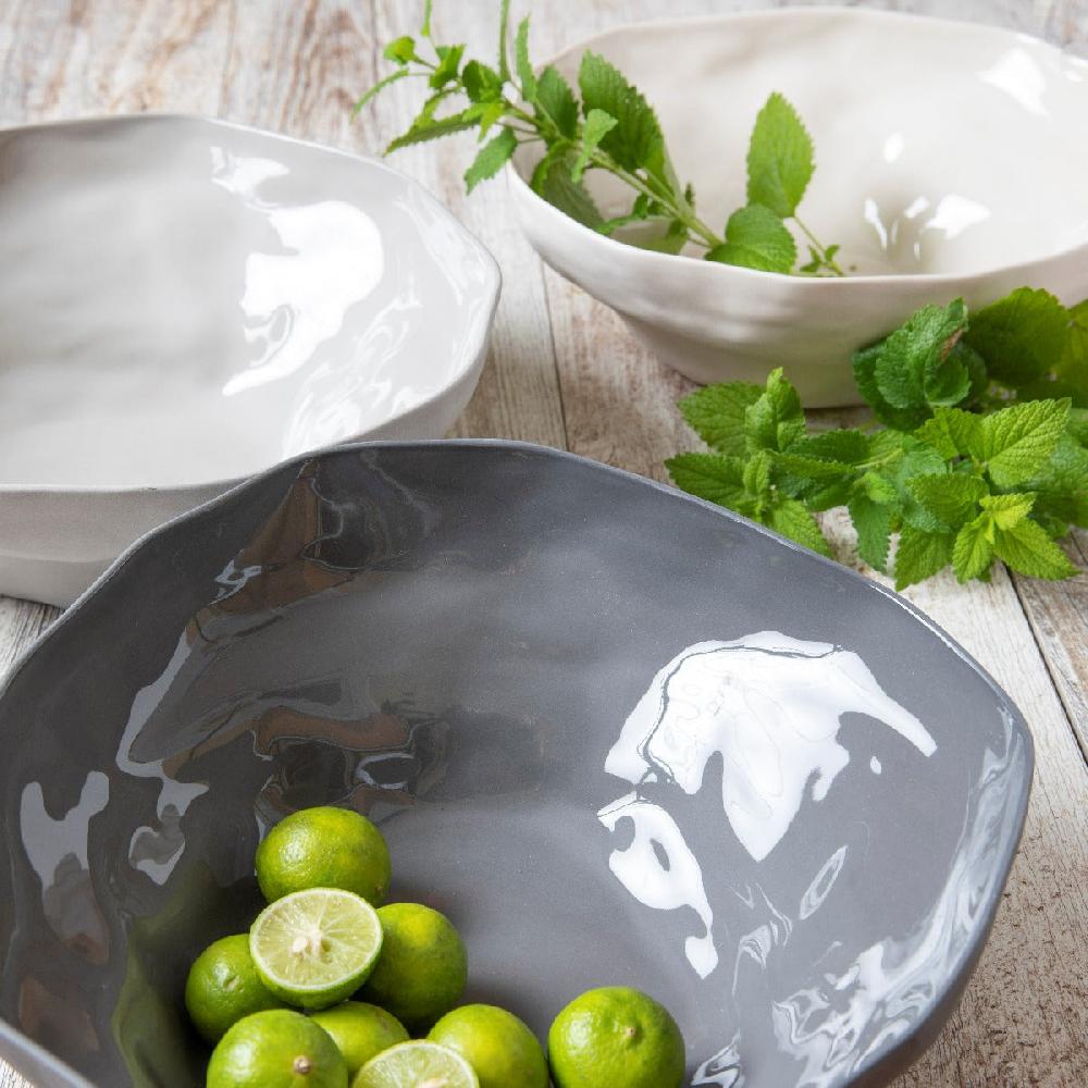 Be Home Tam Stoneware Small Serving Bowl Pearl