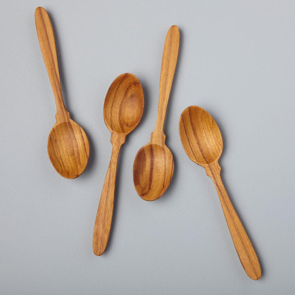 be home Teak Coffee Spoons Set of 4