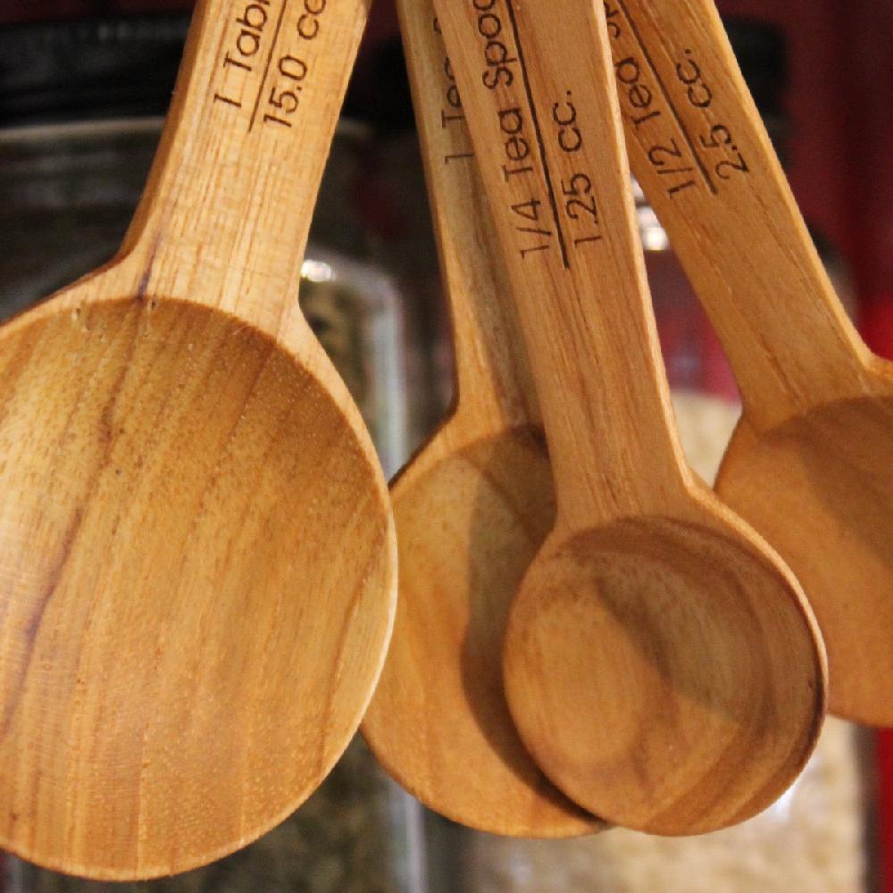 Be Home Teak Measuring Spoons Set