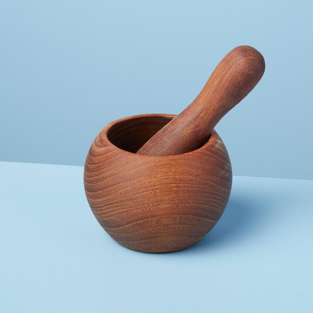be home Teak Mortar & and Pestle