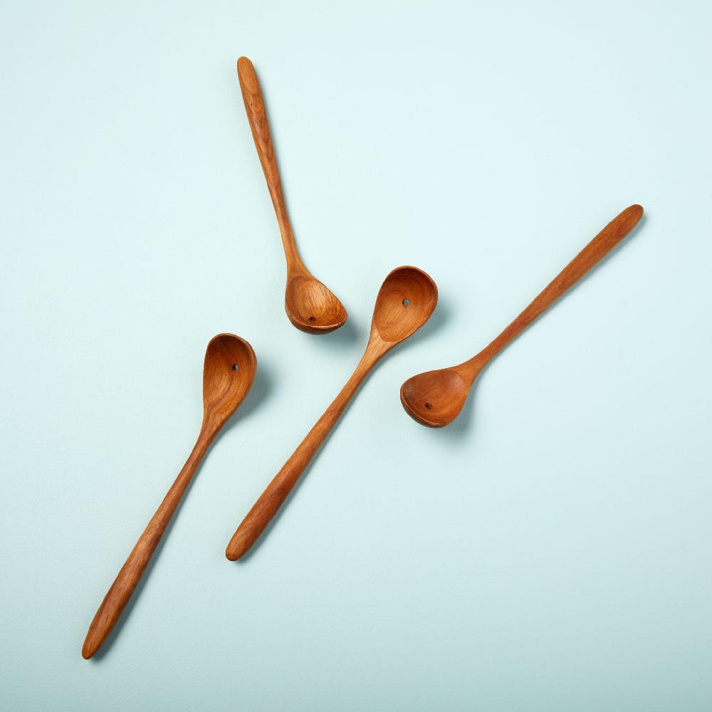 be home Teak Olive Spoons Set of 4