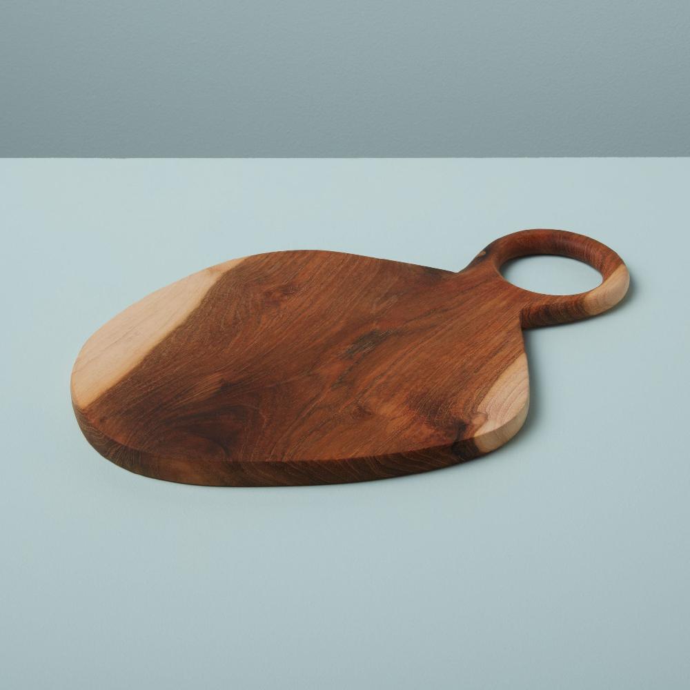 be home Teak Oval Board with Handle
