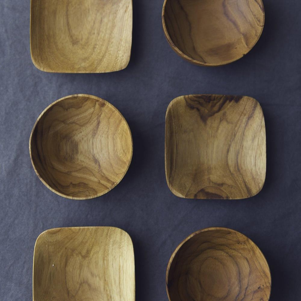 Be Home Teak Pinch Bowls Set Of 4