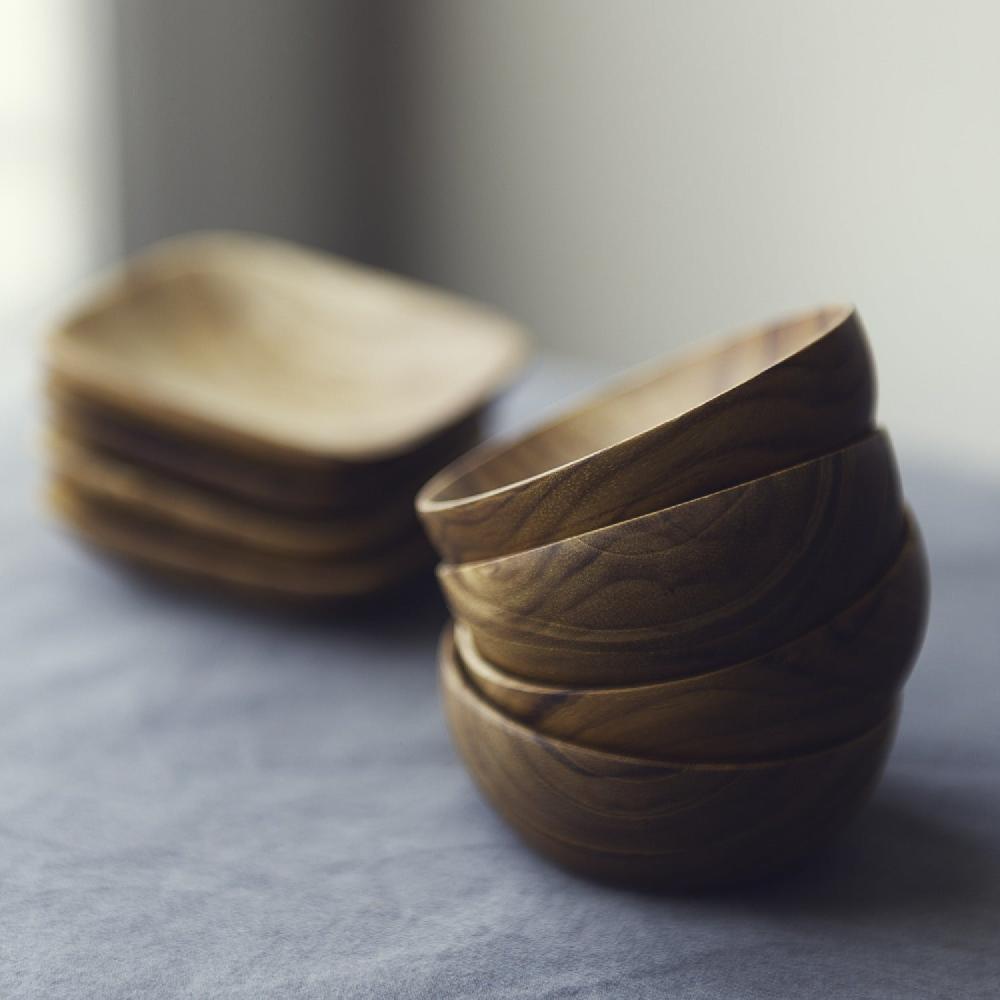 Be Home Teak Pinch Bowls Set Of 4