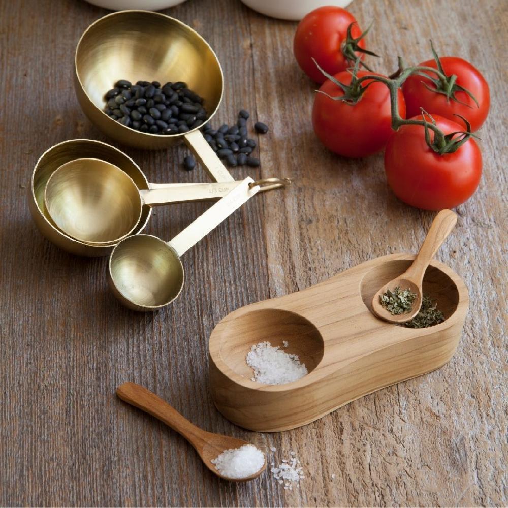 Be Home Teak Salt & Pepper Cellar With Spoons