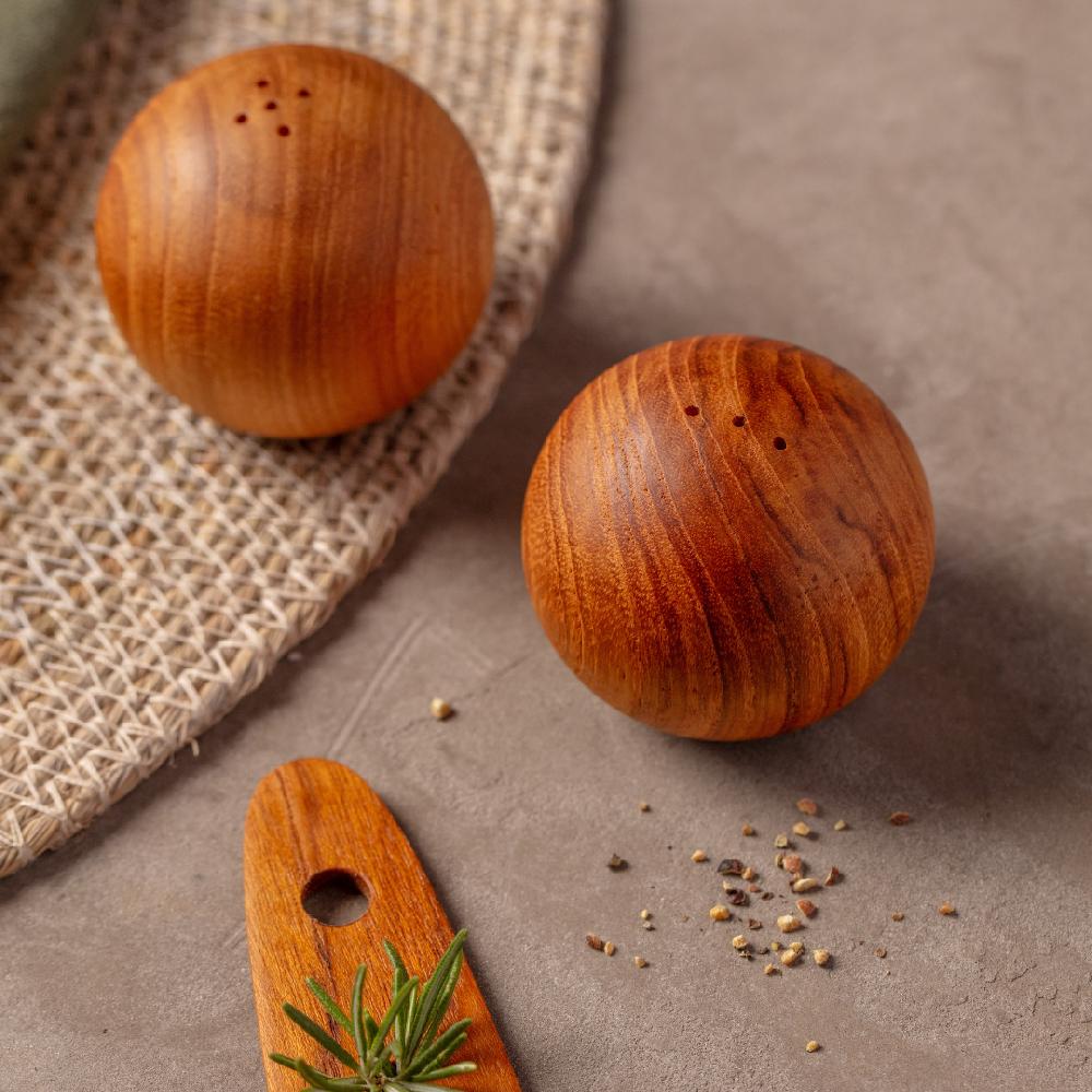 Be Home Teak Salt & Pepper Shaker Set