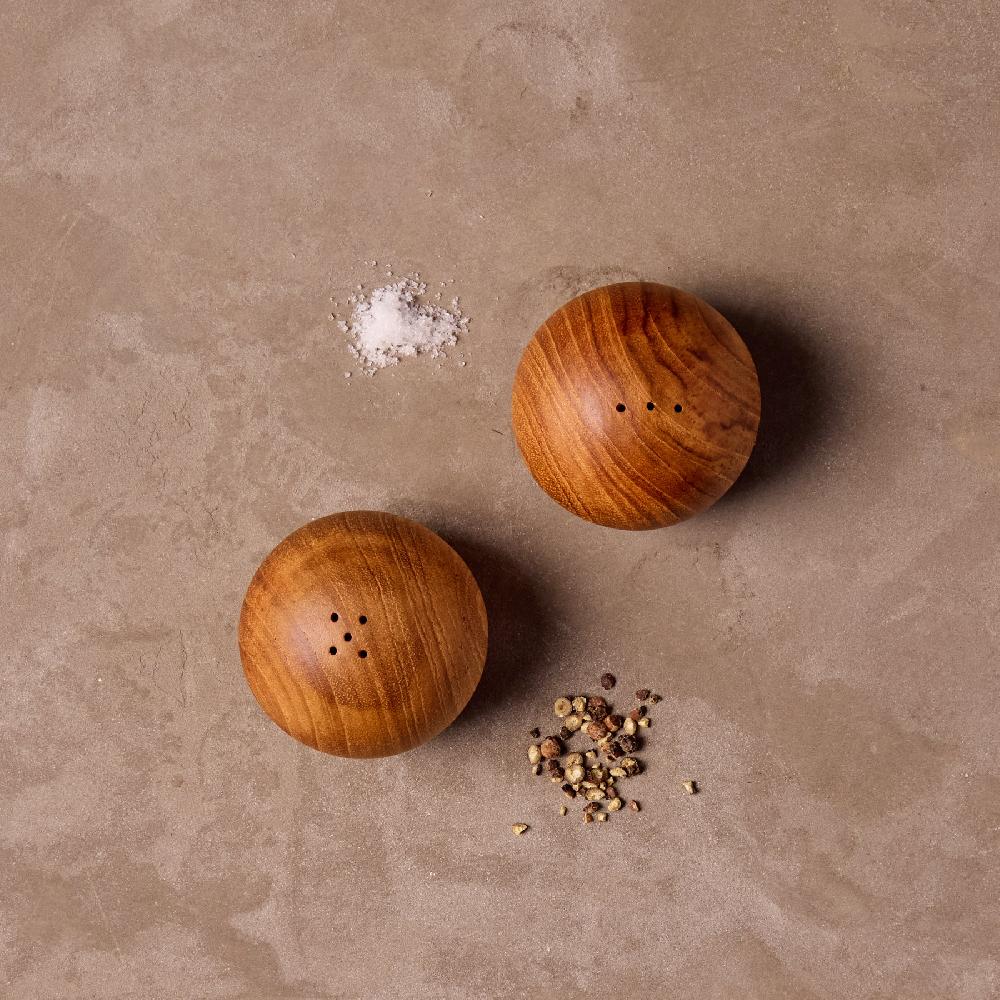 be home Teak Salt & Pepper Shaker Set