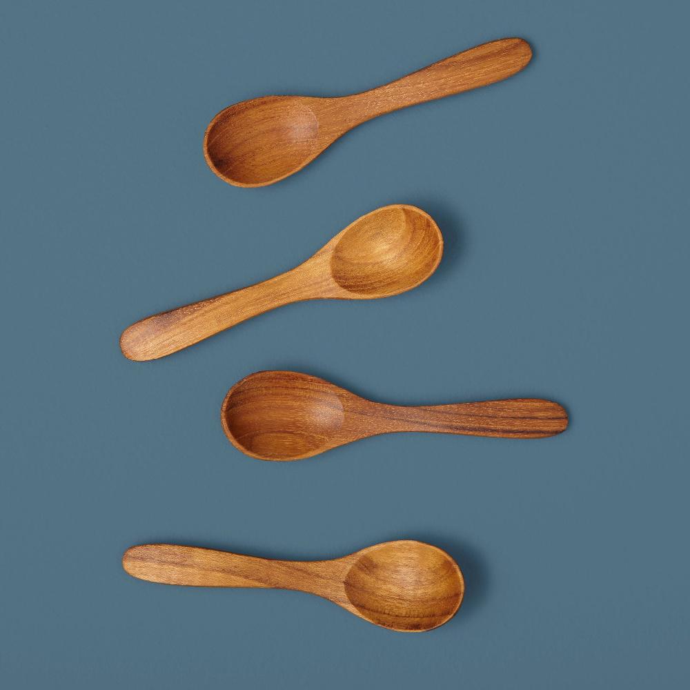 be home Teak Spoons Small Set of 4