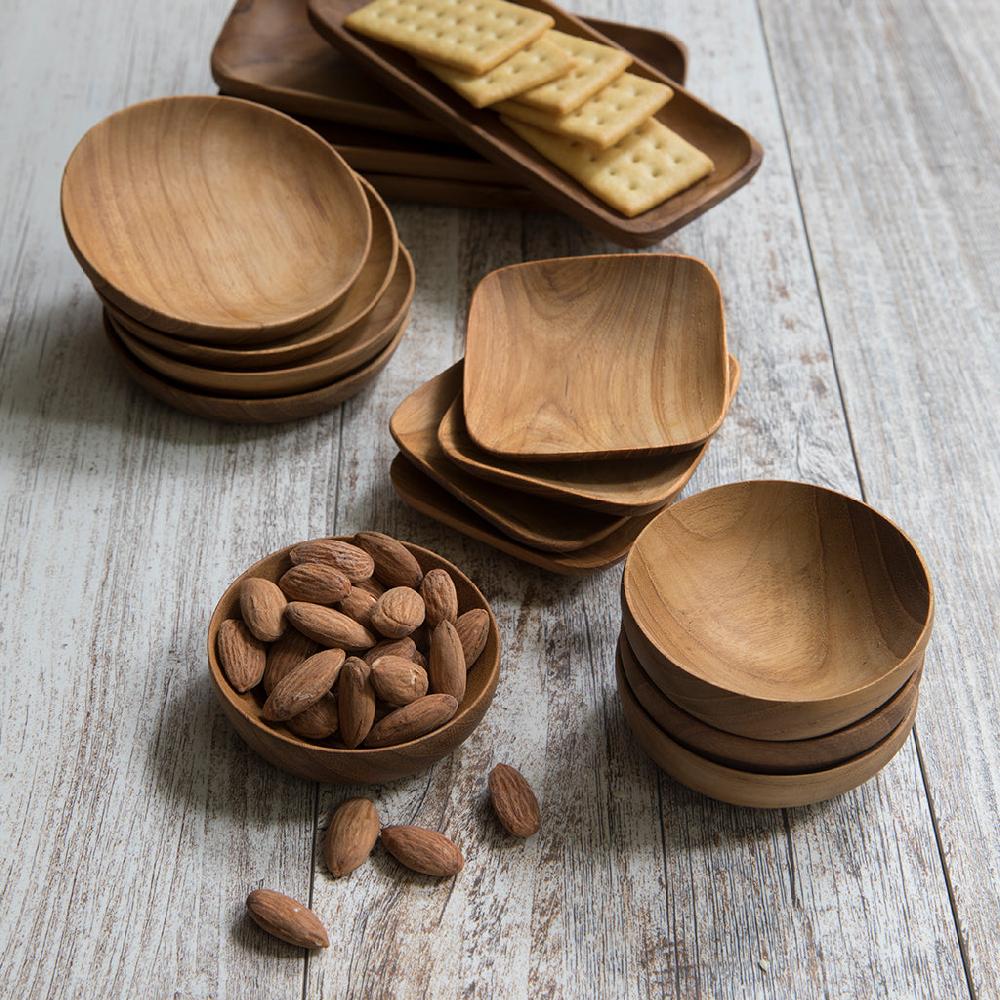 Be Home Teak Square Pinch Bowls Set Of 4