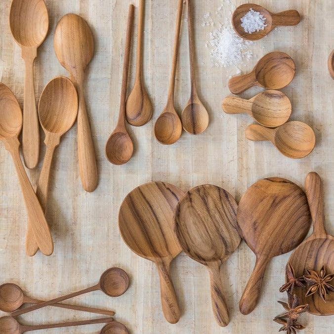 Be Home Teak Thin Spoons Medium Set Of 4