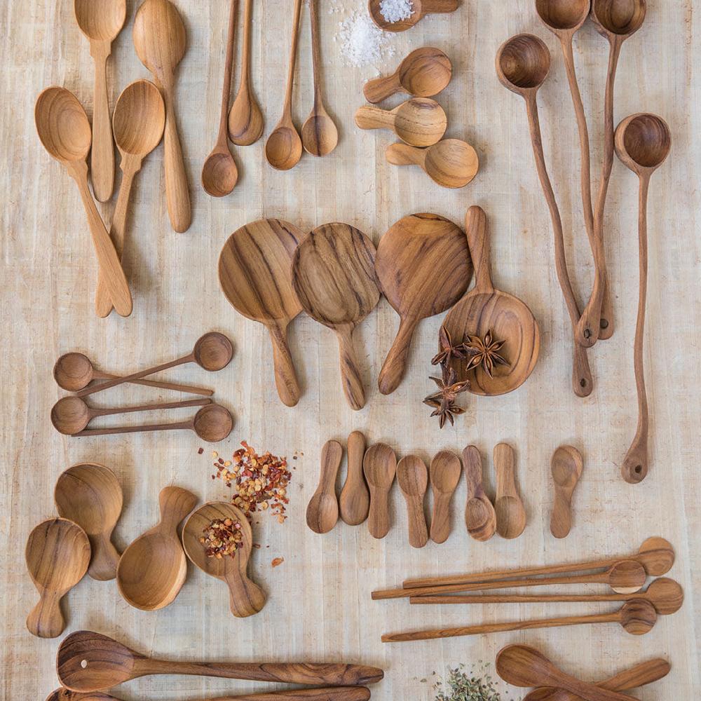 Be Home Teak Thin Spoons Small Set Of 4