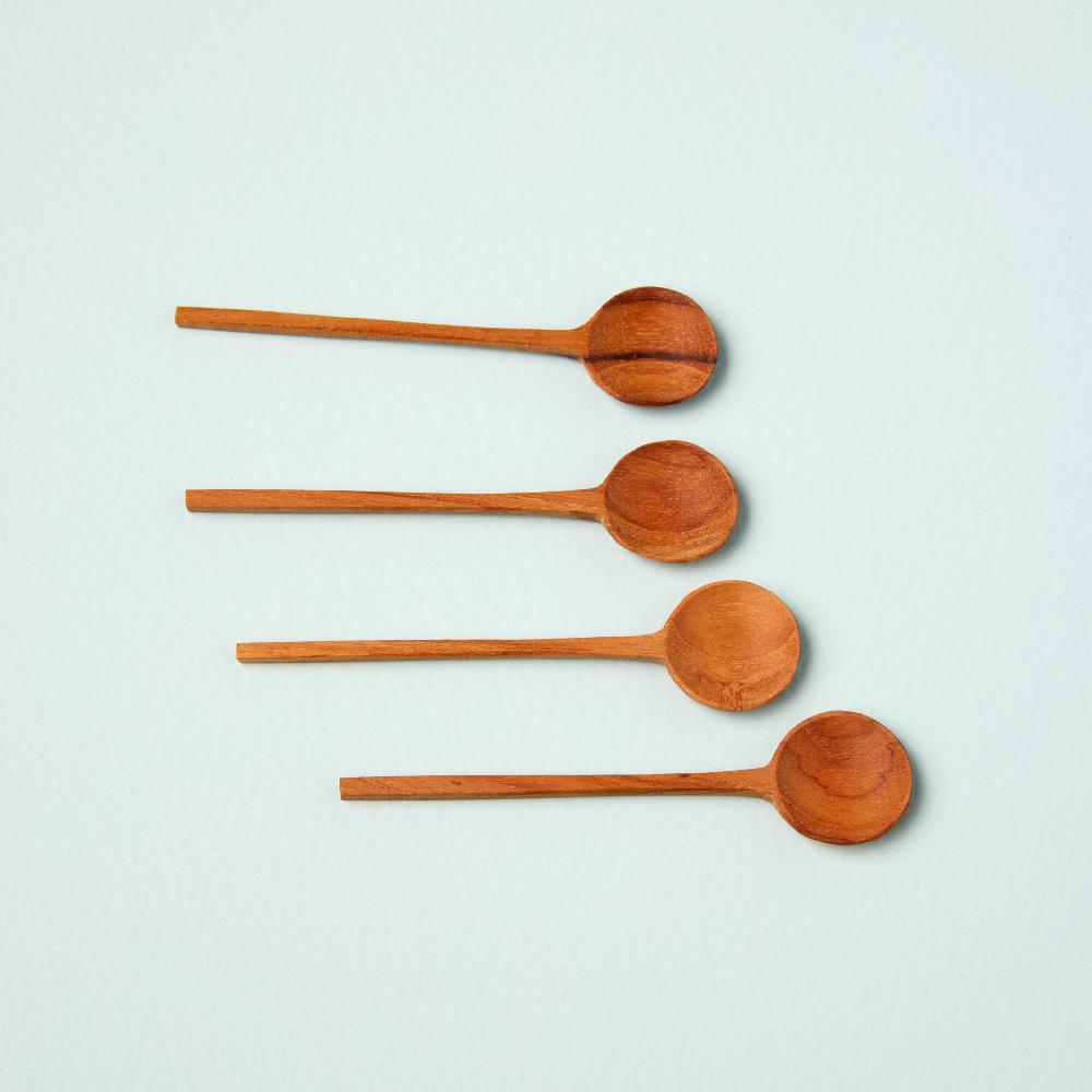 be home Teak Thin Spoons Small Set of 4