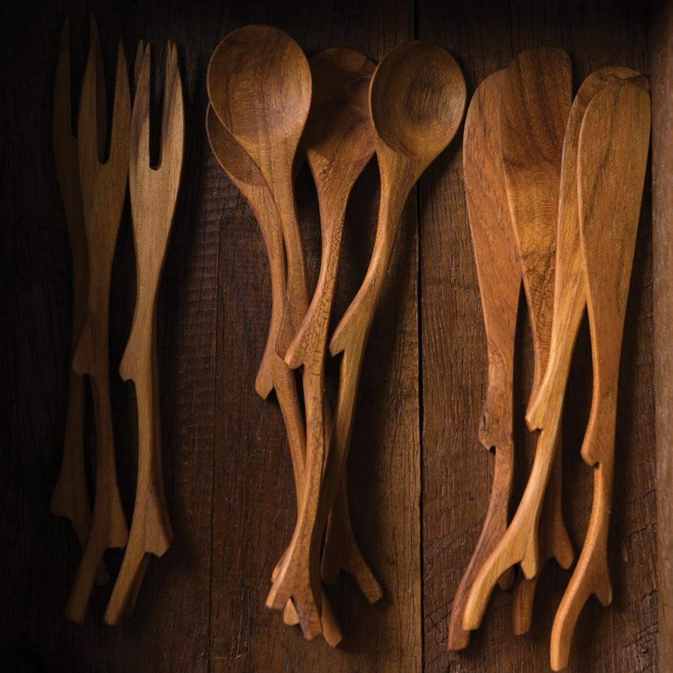 Be Home Teak Twig Spoons Set Of 4