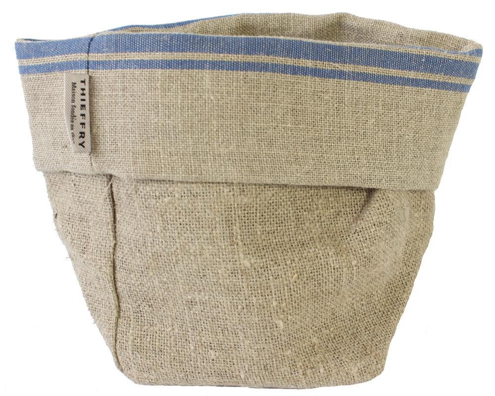Be Home Thieffry Belgian Linen Bread Basket Blue