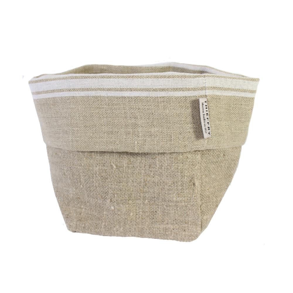be home Thieffry Belgian Linen Bread Basket White