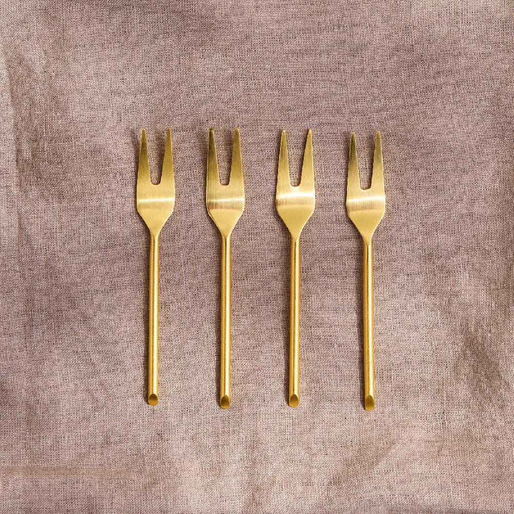 be home Thin Gold Small Forks Set of 4