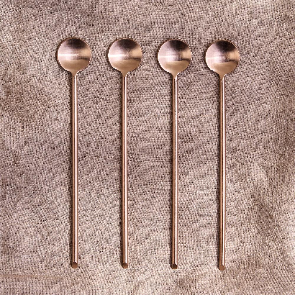 be home Thin Rose Long Spoon Set of 4