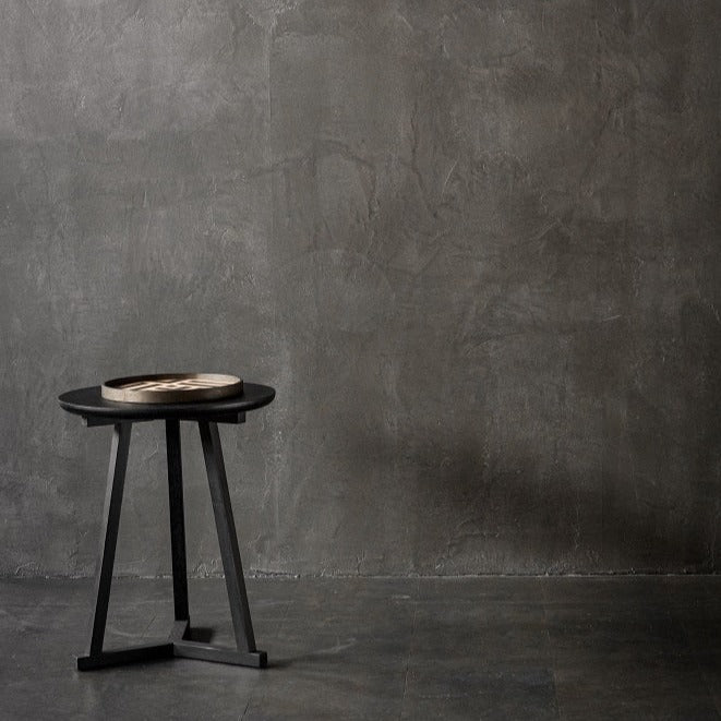 be home Tripod Side Table Black Oak
