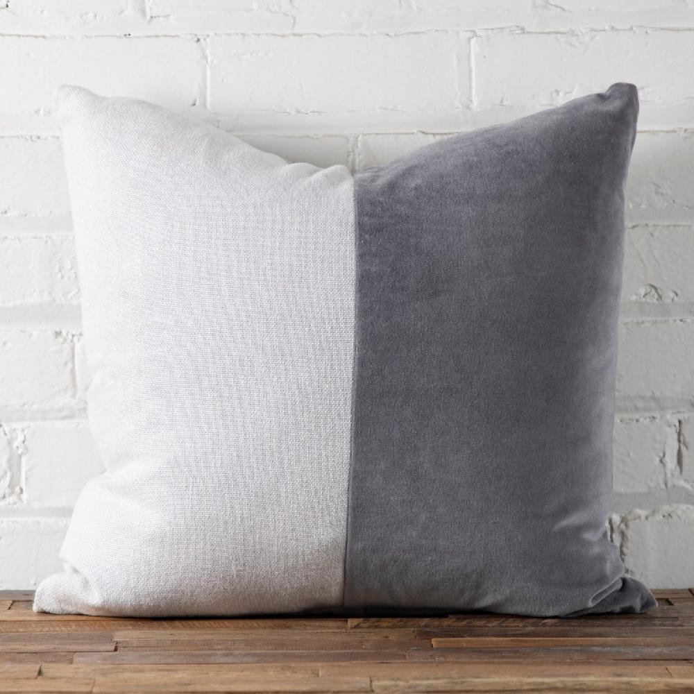 be home Velvet & Linen Square Pillow Moonstone