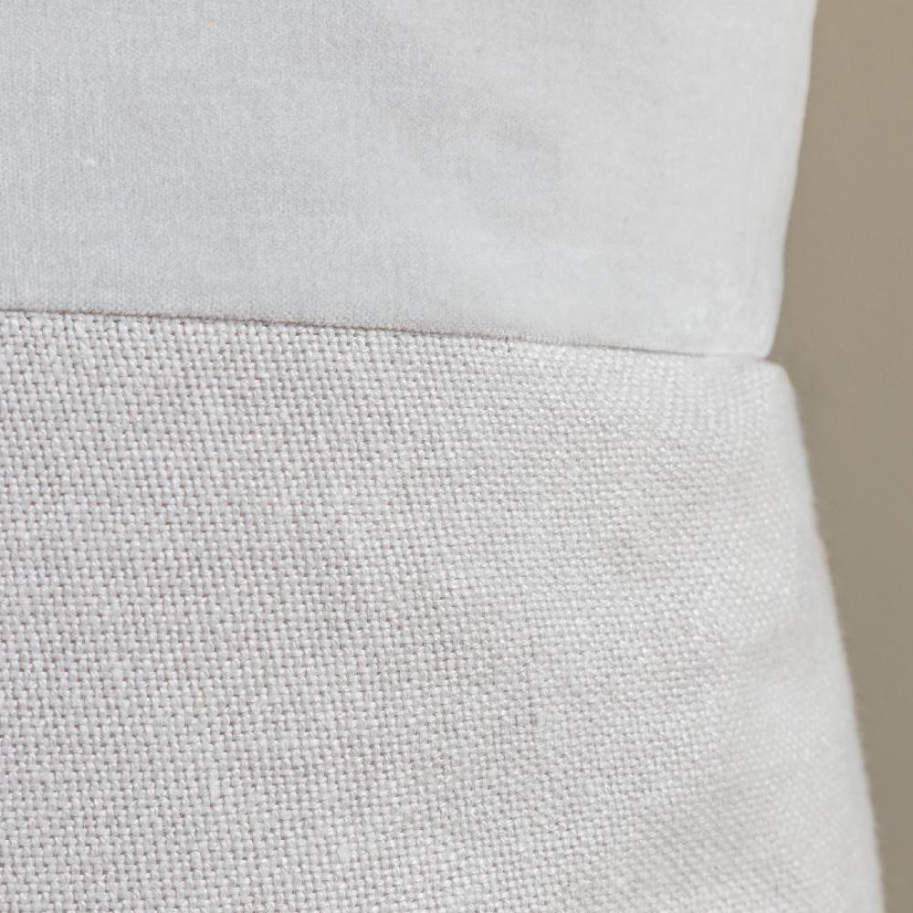 Be Home Velvet & Linen Square Pillow Pearl Grey