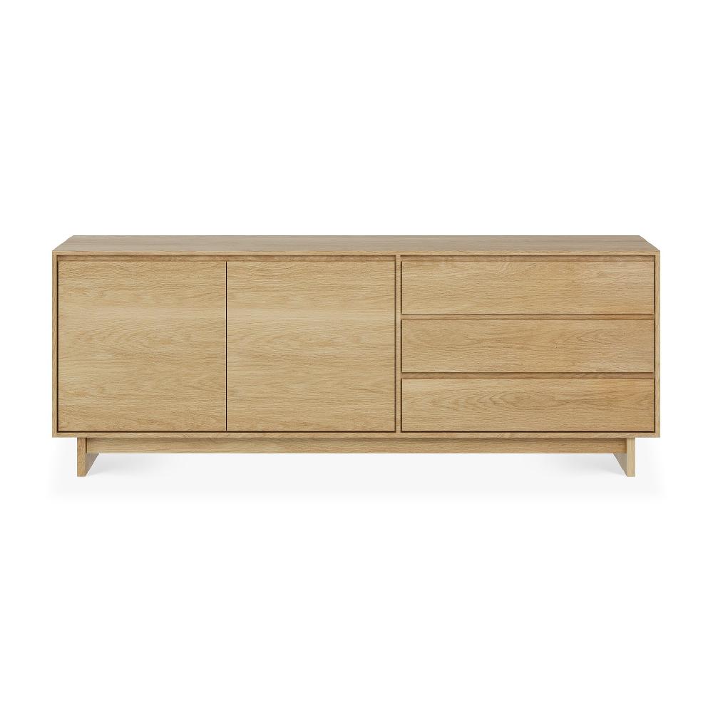 Be Home Wave Oak Sideboard 2 Doors 3 Drawers
