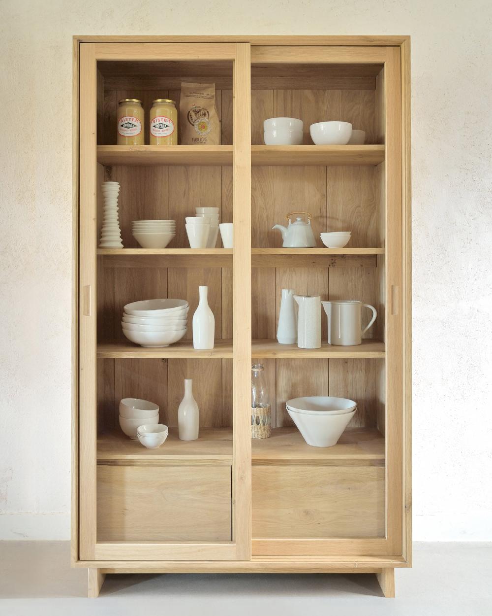 Be Home Wave Solid Oak Cabinet