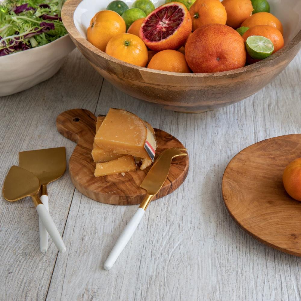 Be Home White & Gold Cheese Knife Set Of 3