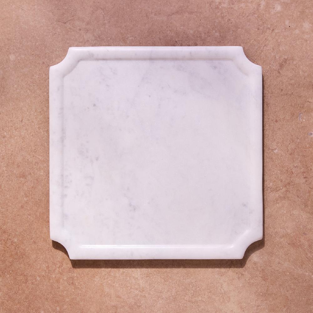 be home White Marble Framed Board Square