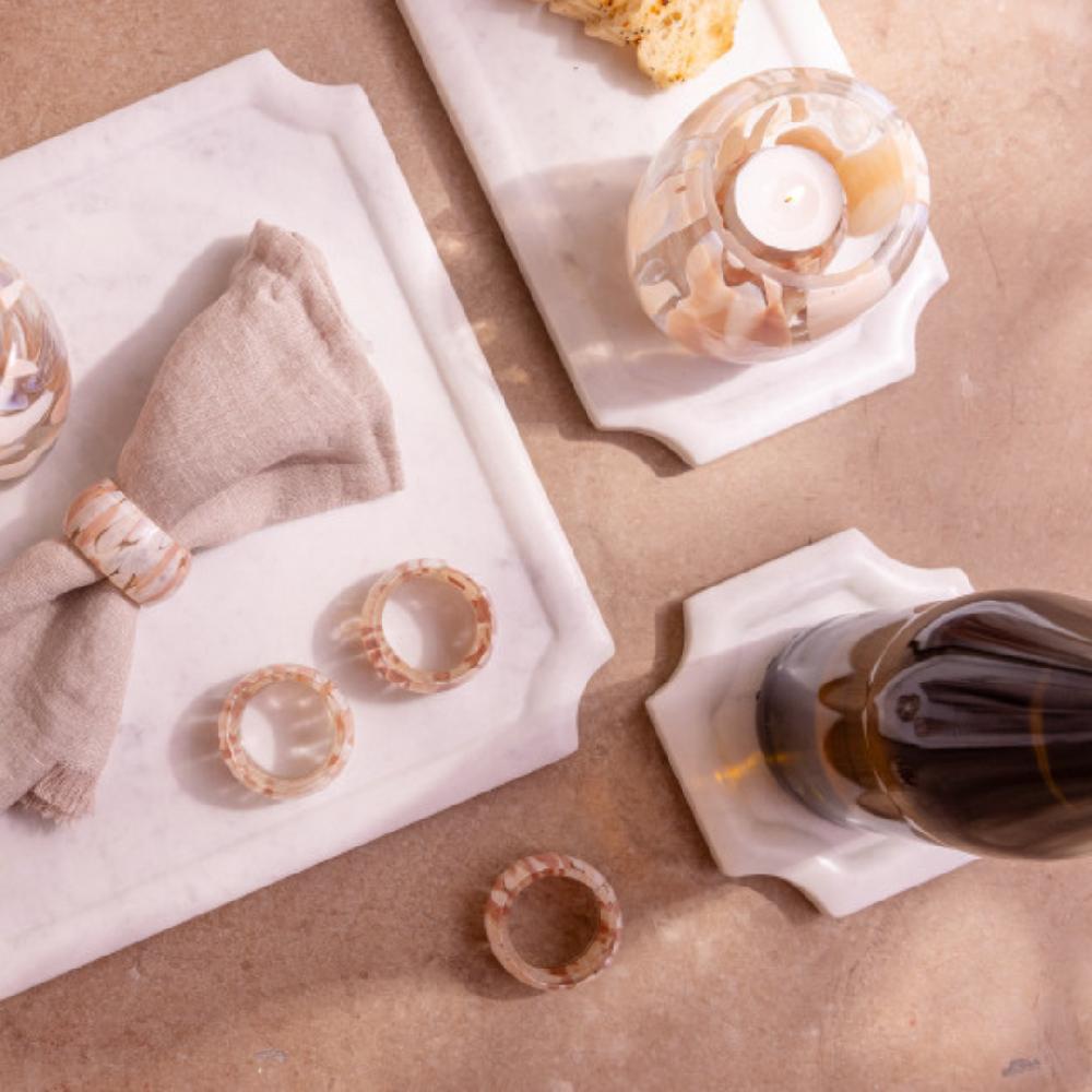 Be Home White Marble Framed Bottle Coaster