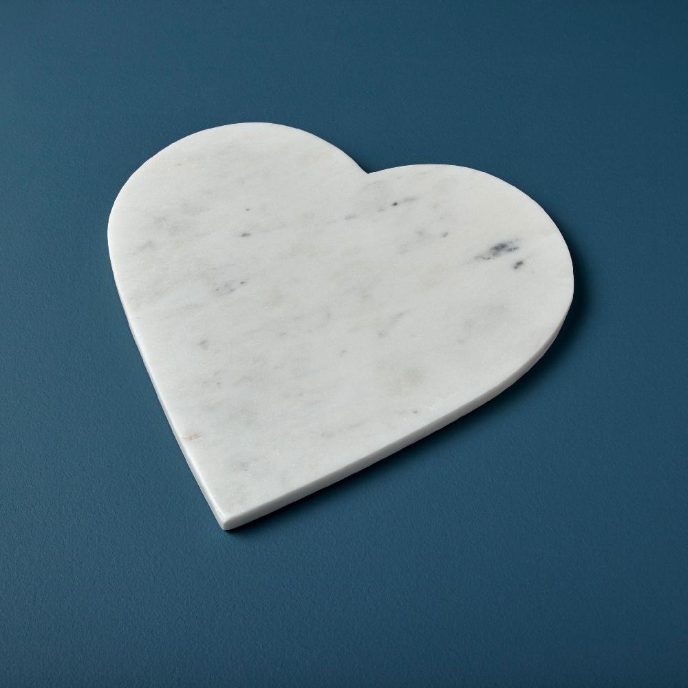 Be Home White Marble Heart Serving Board