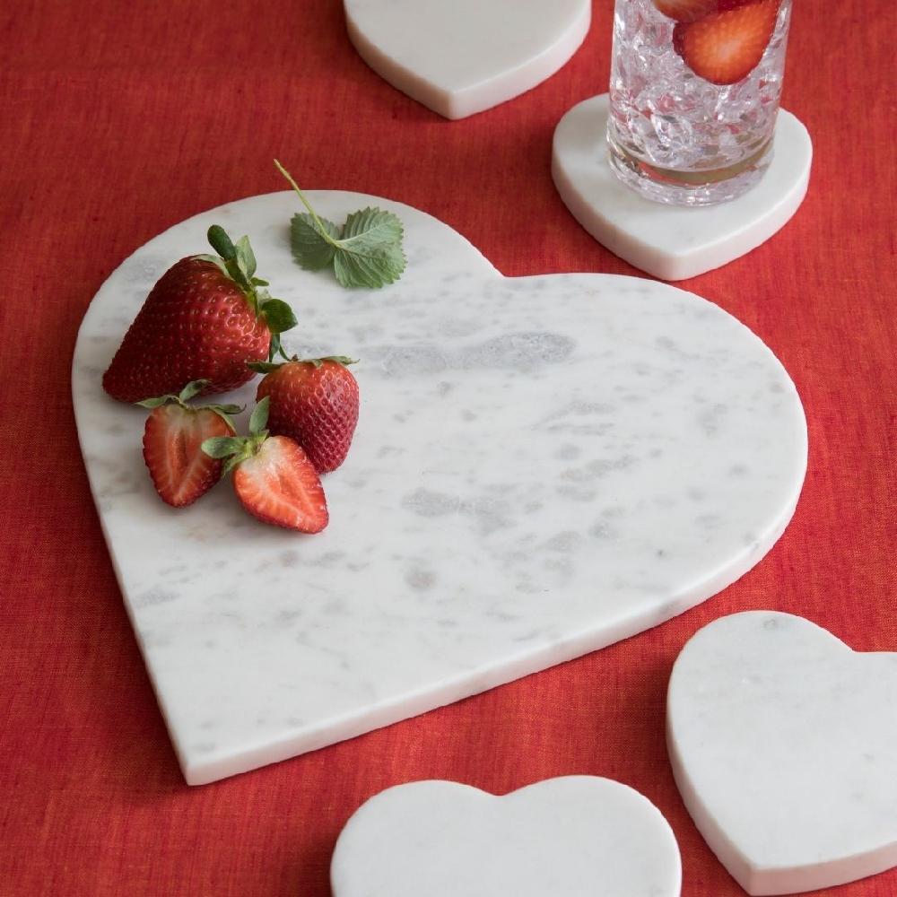 be home White Marble Heart Serving Board