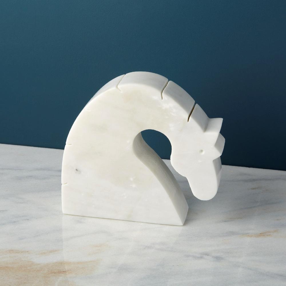 be home White Marble Horse