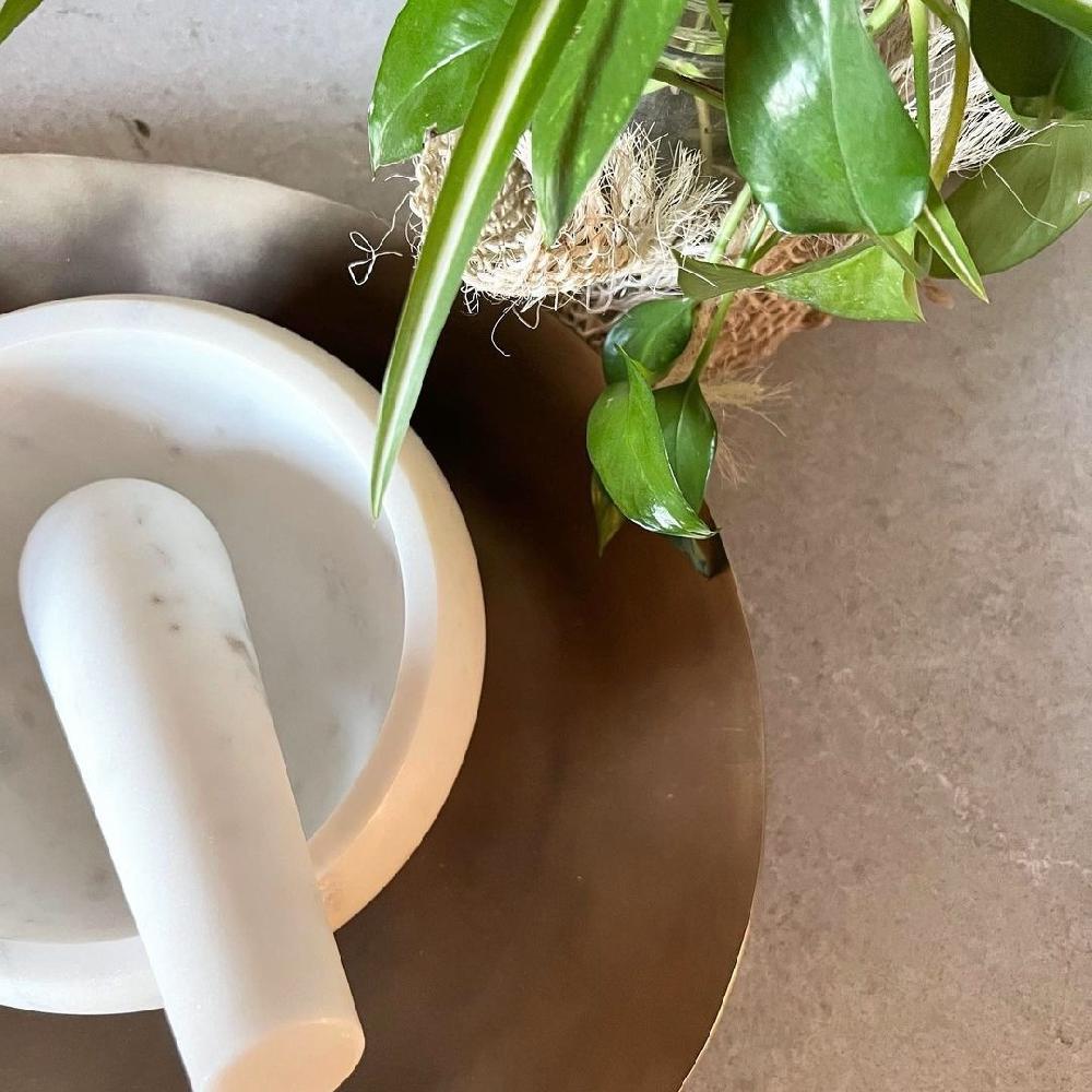 Be Home White Marble Mortar & Pestle