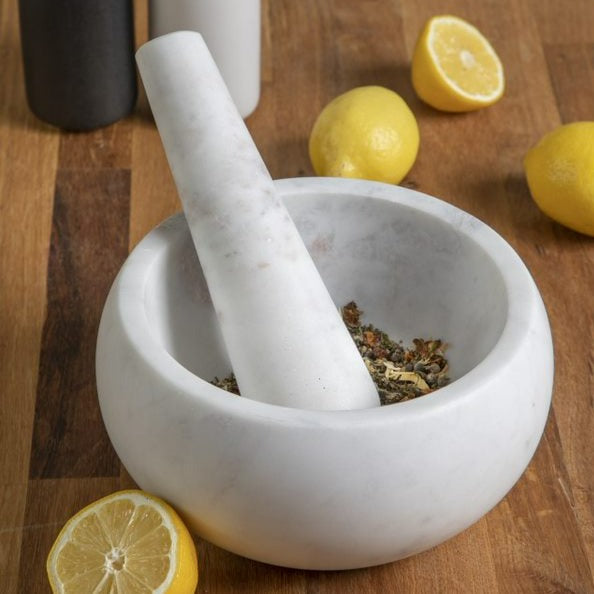 Be Home White Marble Mortar & Pestle