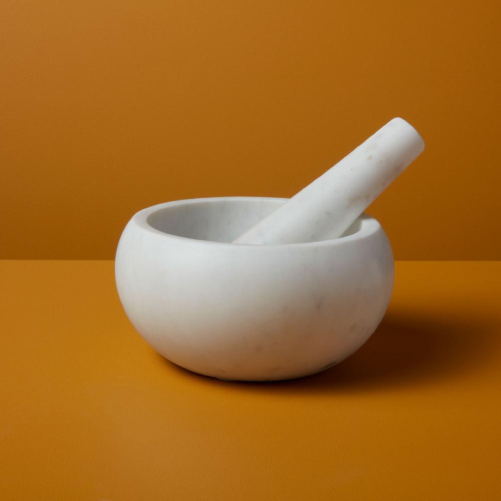 be home White Marble Mortar & Pestle