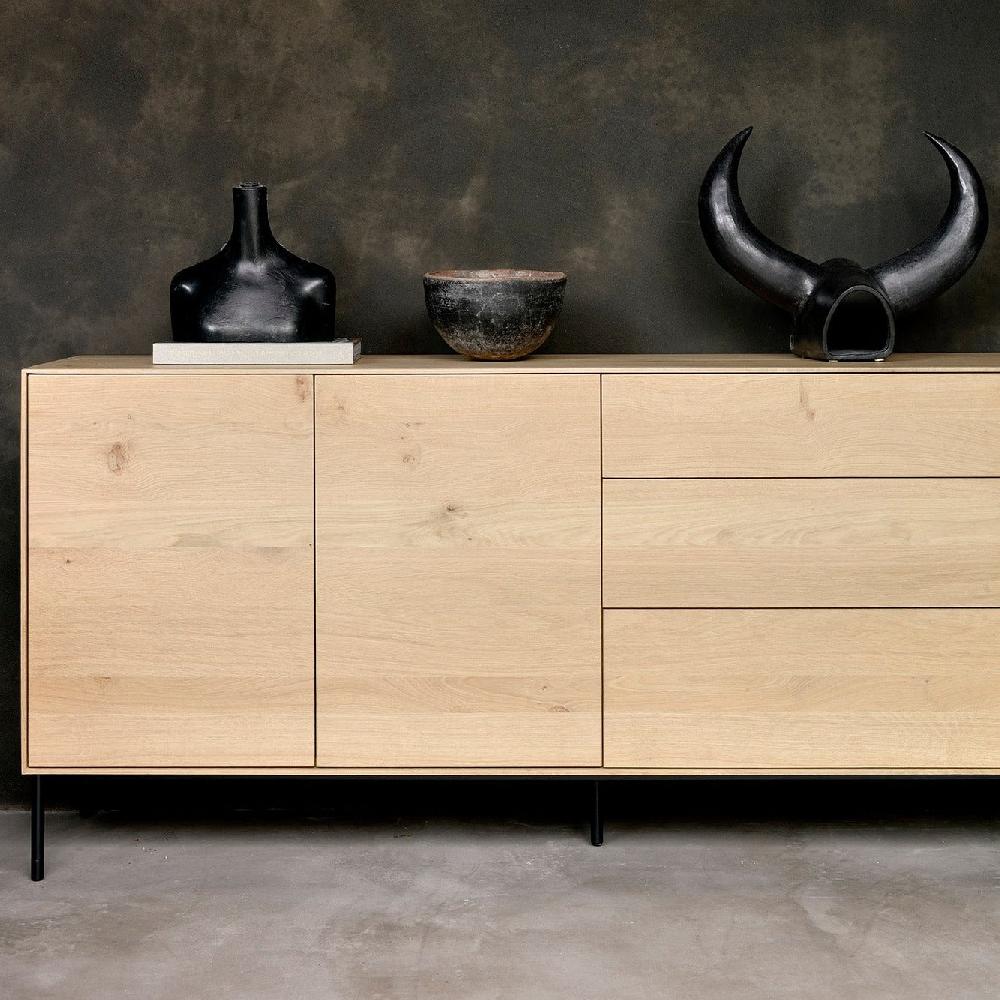 be home Whitebird Oak Sideboard 2 Doors 3 Drawers