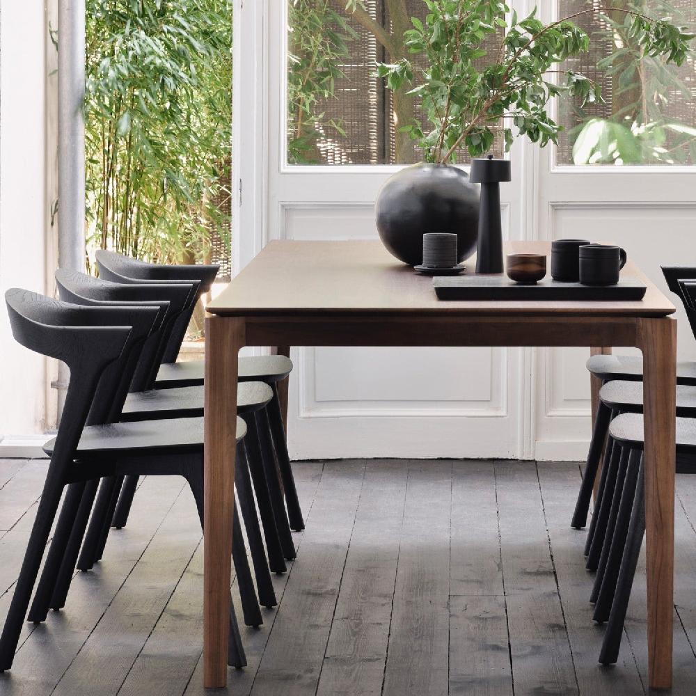 be home Bok dining table - varnished teak - brown - rectangular