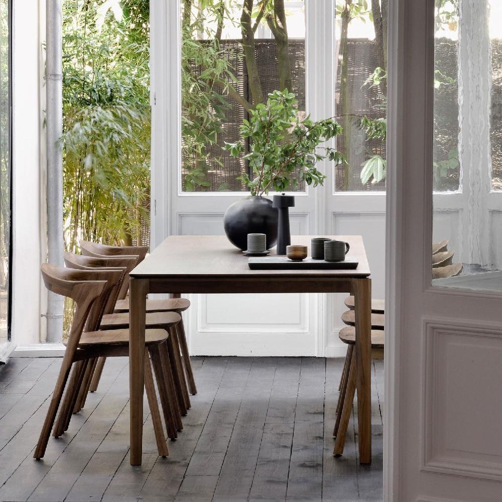 be home Bok dining table - varnished teak - brown - rectangular